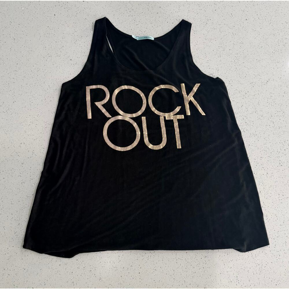 Maurices Black Rock Out Graphic Tank Top Size XL